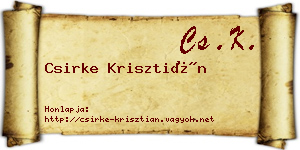 Csirke Krisztián névjegykártya